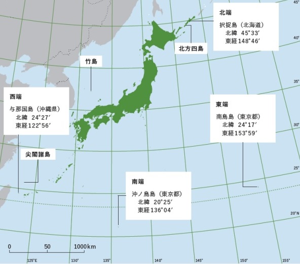 日本列島（緯度・経度）（北端・南端・西端・東端）―「中学受験＋塾なし」の勉強法!