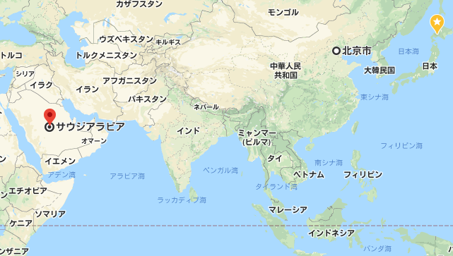 東アジア諸国の地図