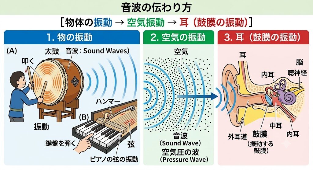 音とは？音を伝える物3つ!音の3要素!モノコード!真空鈴!―中学受験＋塾なしの勉強法