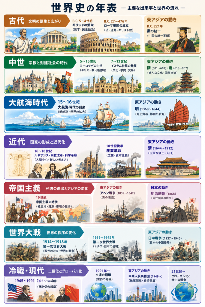 【​世界史・集団授業のご案内】：世界の主役はどう移り変わったか